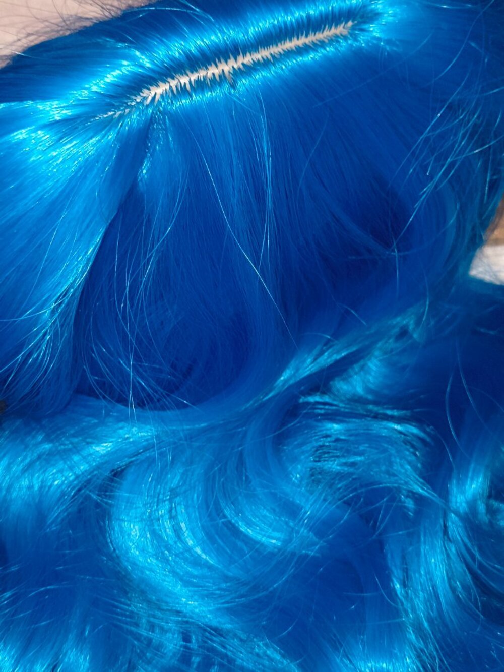 Blue Wig with Bangs 14 Inch